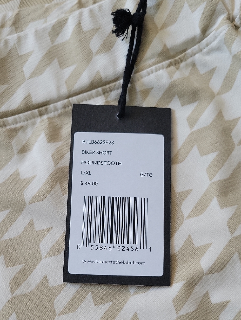 NWT Brunette The Label Houndstooth TShirt & Shorts Set Size L - Picture 6 of 10